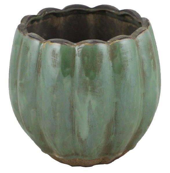 Ribbed Stoneware Pot