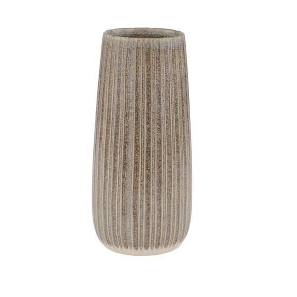 Ribbed Stoneware Vase
