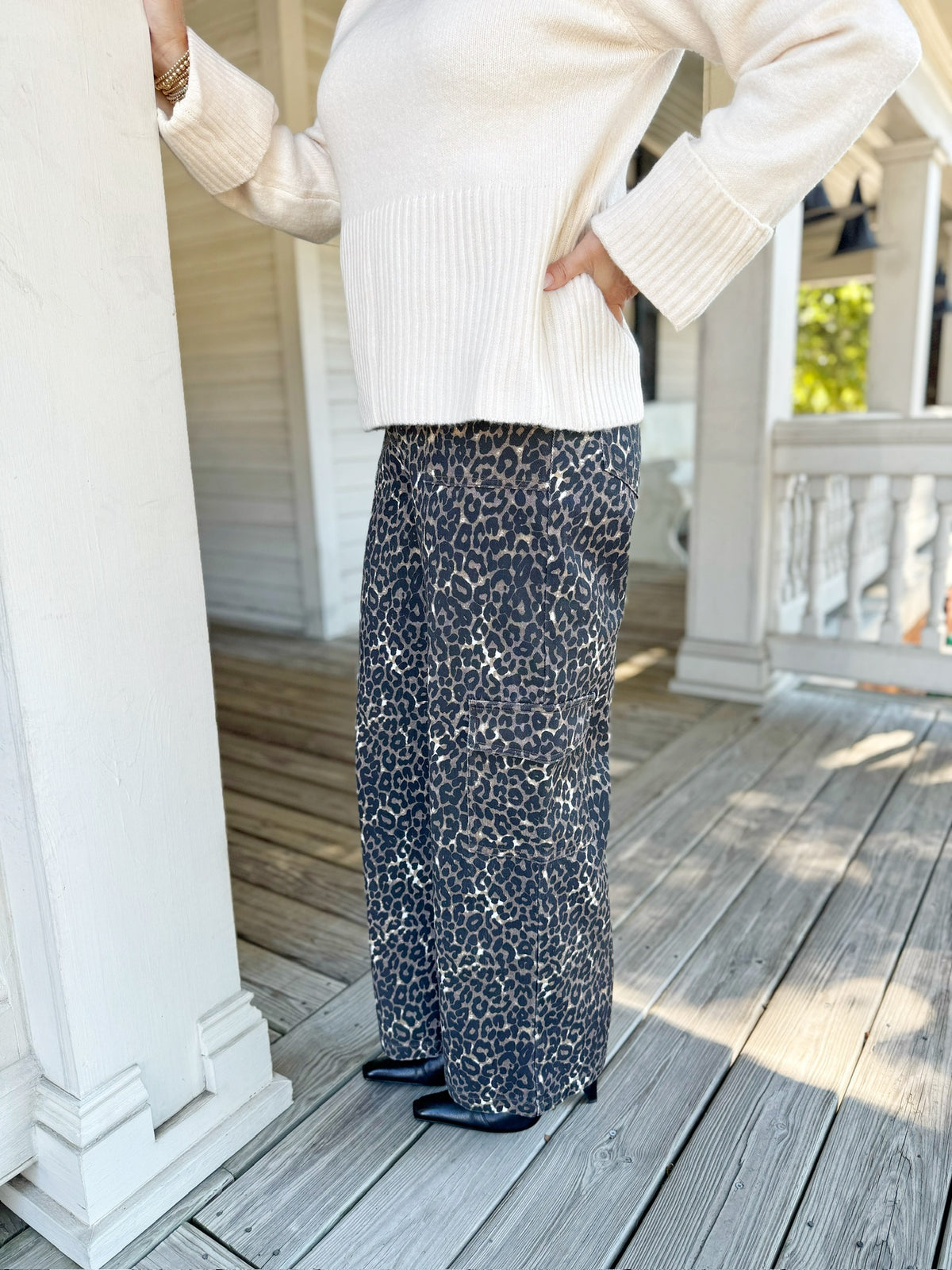 Leopard Print Cargo Pants