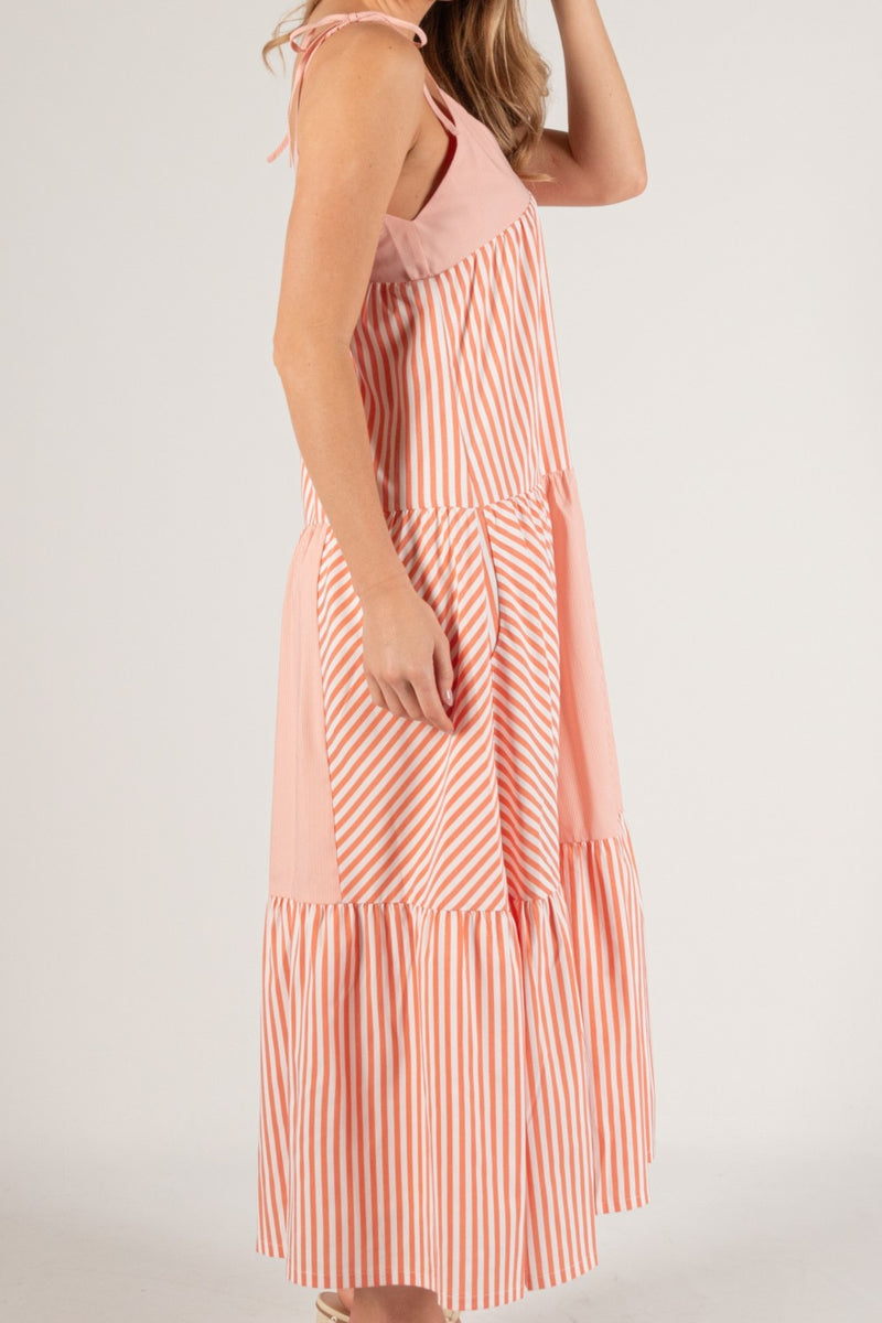 Contrast Striped Maxi Dress
