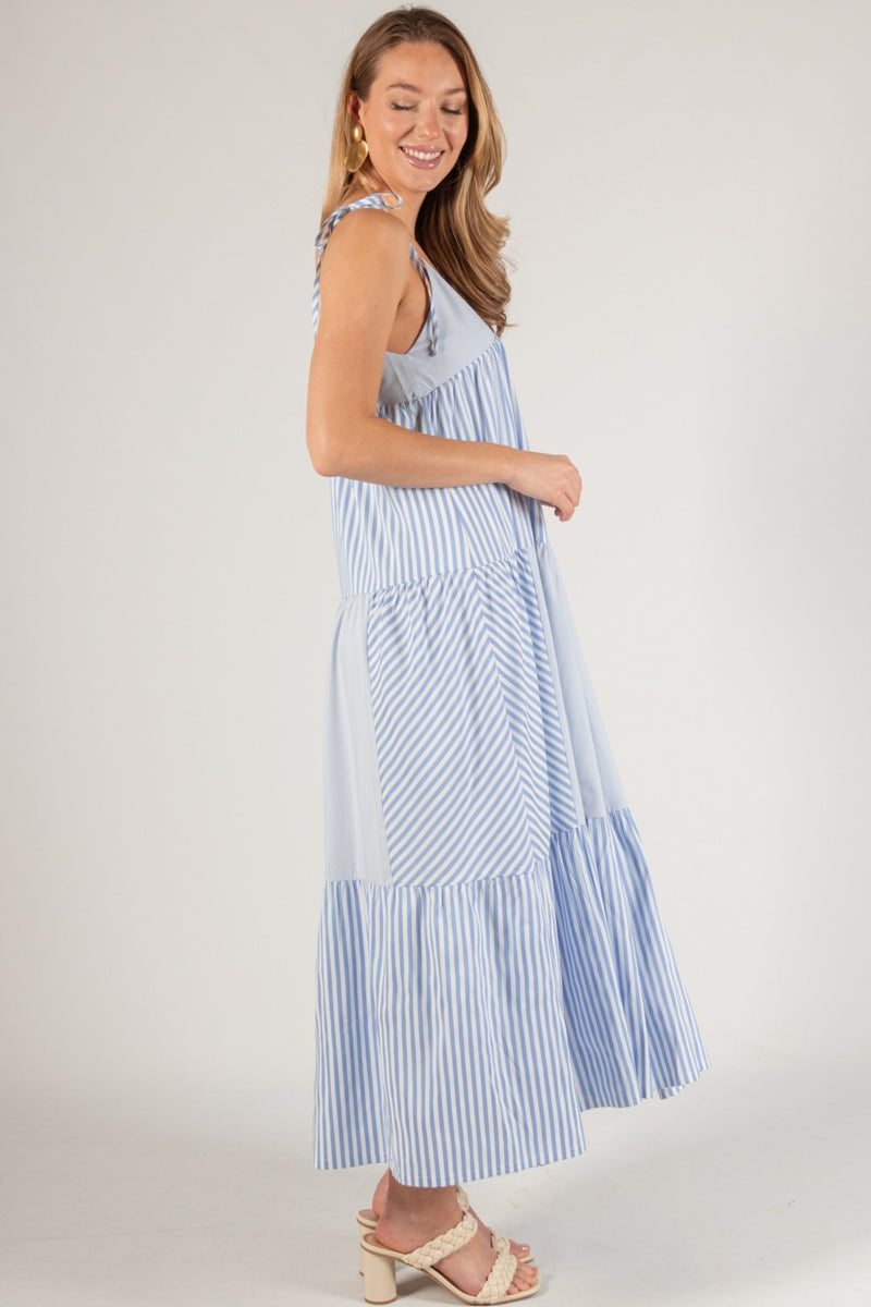 Contrast Striped Maxi Dress