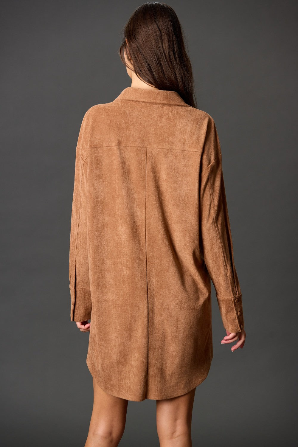 Suede Button Down Dress
