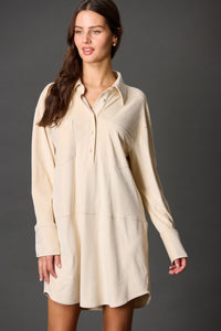 Suede Button Down Dress