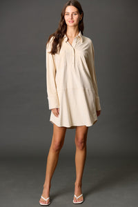 Suede Button Down Dress