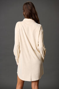 Suede Button Down Dress
