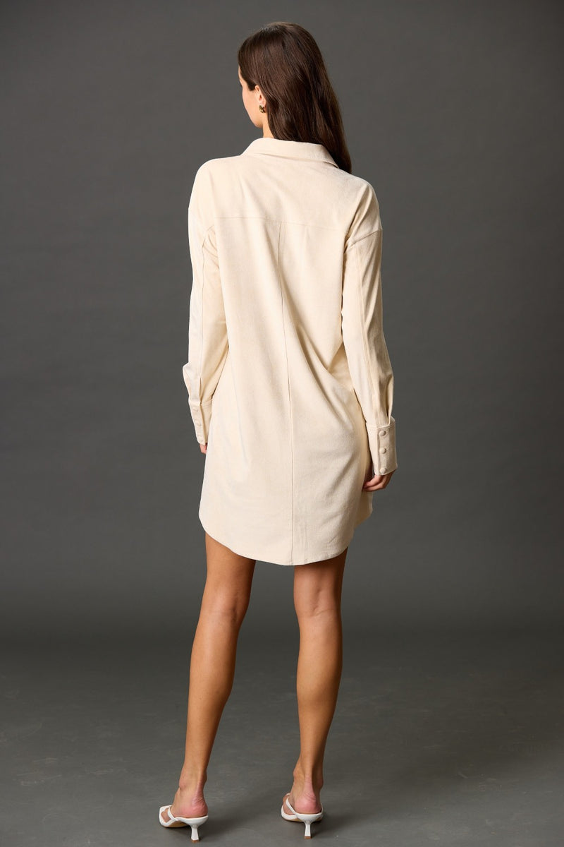 Suede Button Down Dress