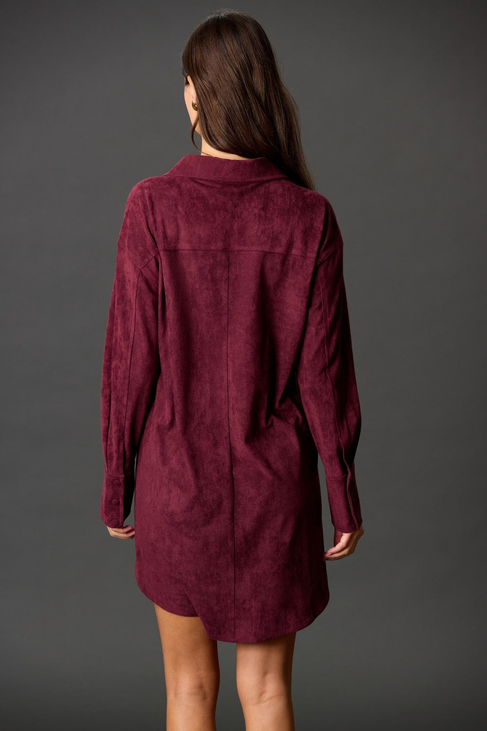 Suede Button Down Dress