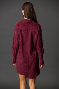 Suede Button Down Dress