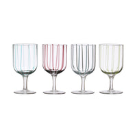 Painted Striped Stemmed Glass