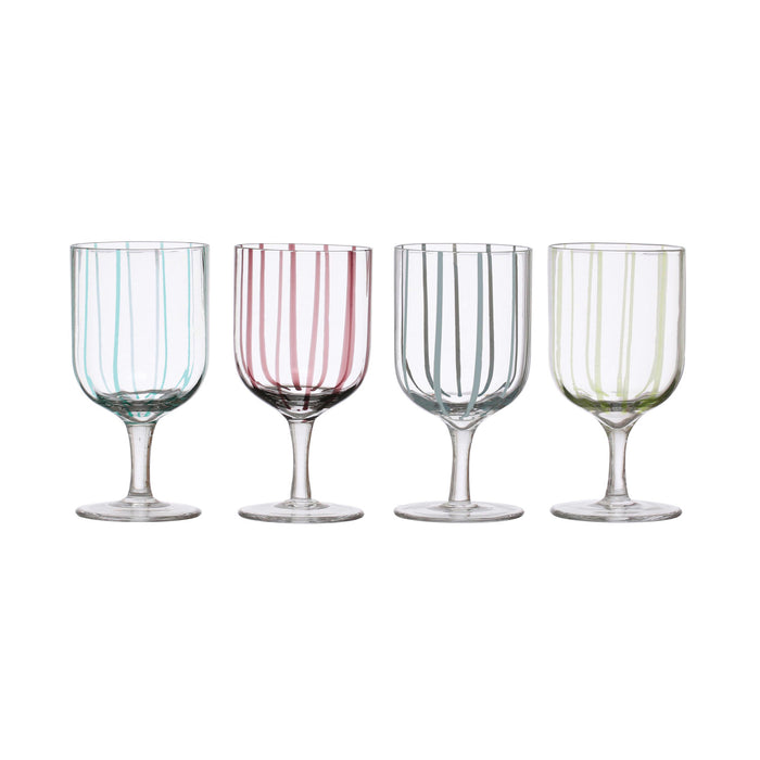 Painted Striped Stemmed Glass