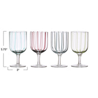 Painted Striped Stemmed Glass
