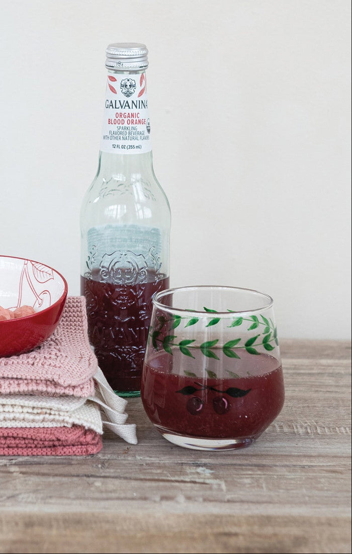 Cherries Drinking Glass