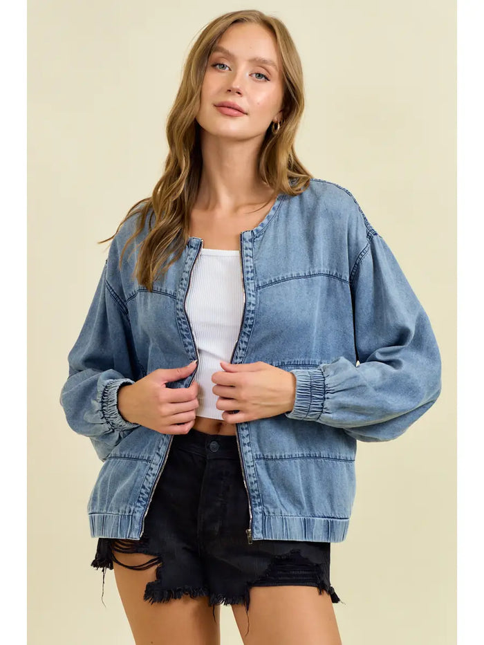 Denim Bomber Jacket