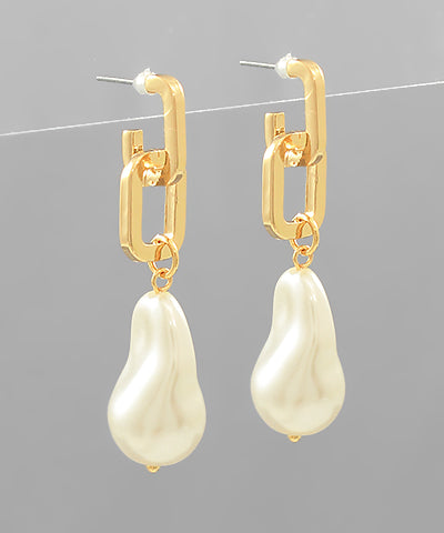 Pearl Chain Dangle Earrings