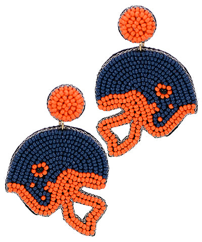 Beaded Football Helmet Earrings