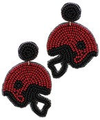 Beaded Football Helmet Earrings