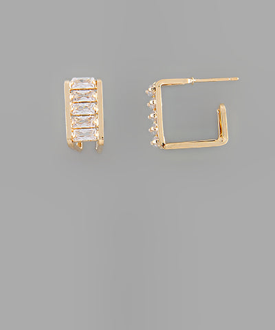 Crystal Square Hoops
