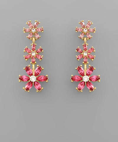 Marquise Flower Drop Earrings