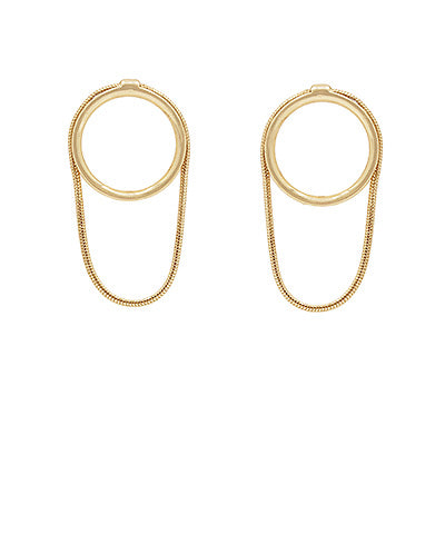 Chain Drop Circle Earrings