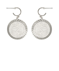 Texture Round Dangle Hoops