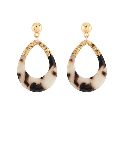 Wire Teardrop Acrylic Earrings