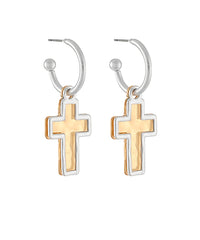 Hammered Cross Hoops