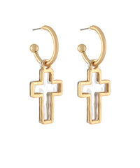 Hammered Cross Hoops