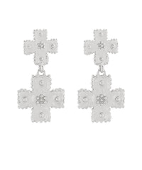 Textured Cross Dangle Earrings
