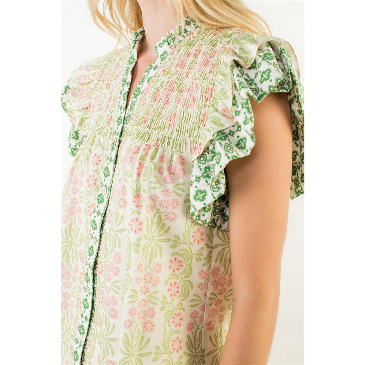 Flutter Sleeve Floral Top