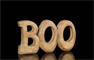 Mango Wood Boo Sign