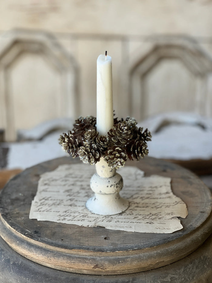 Shimmer Pine Cone Candle Ring