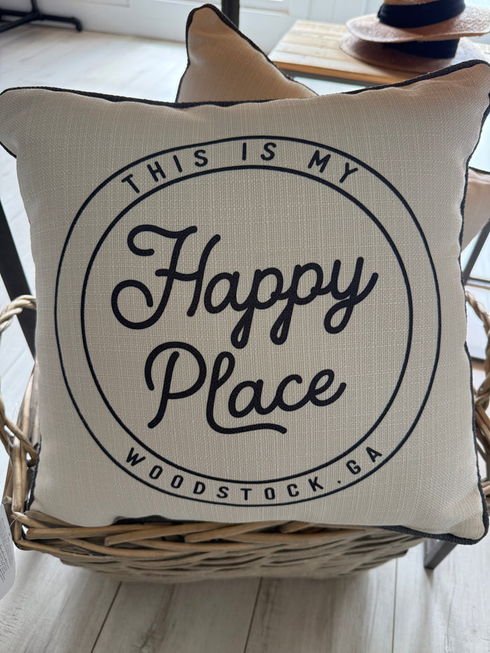 My Happy Place Pillow - Woodstock