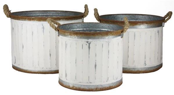 Ribbed Galvanized Planter