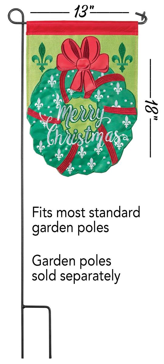 Christmas Wreath Garden Flag