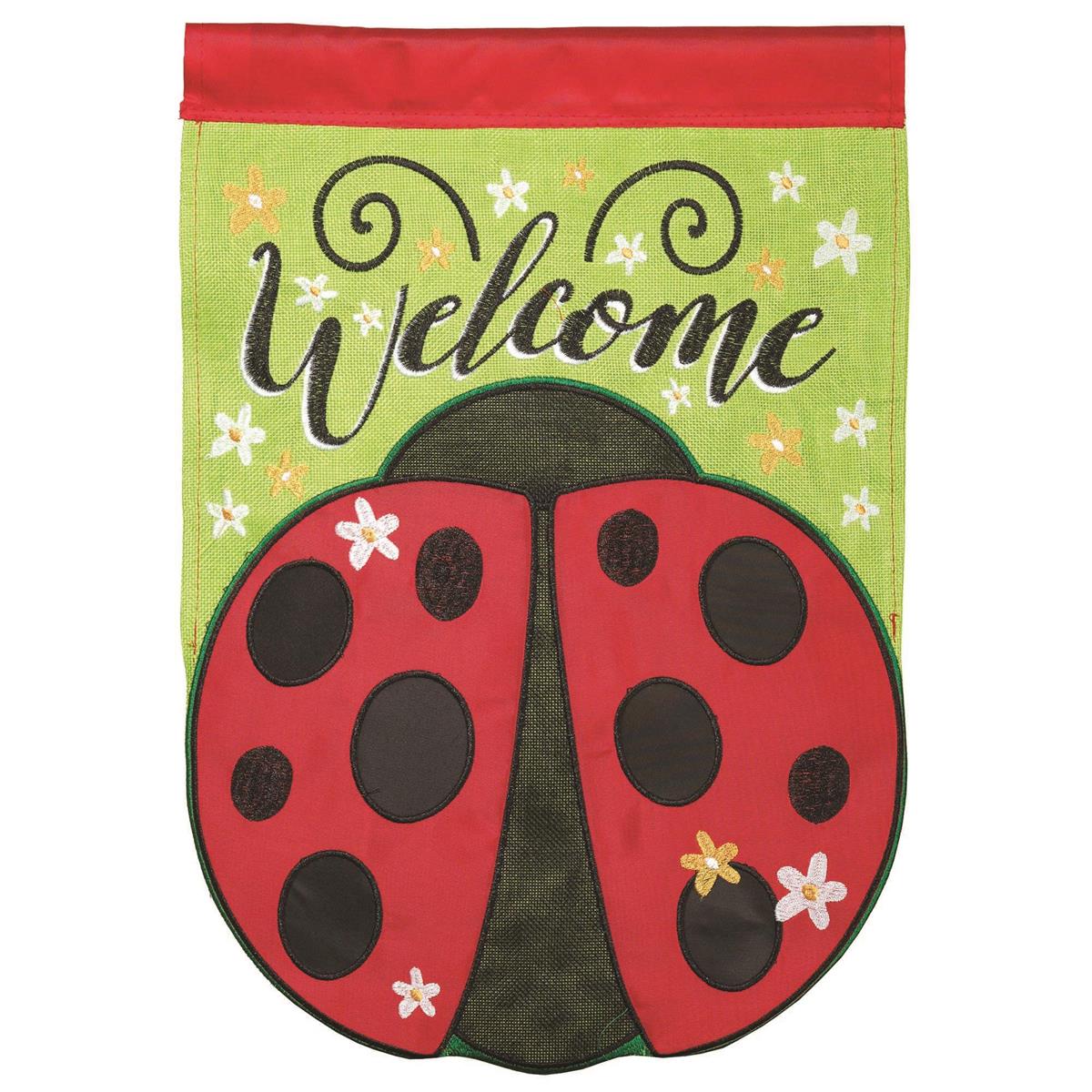 Ladybug Welcome Garden Flag