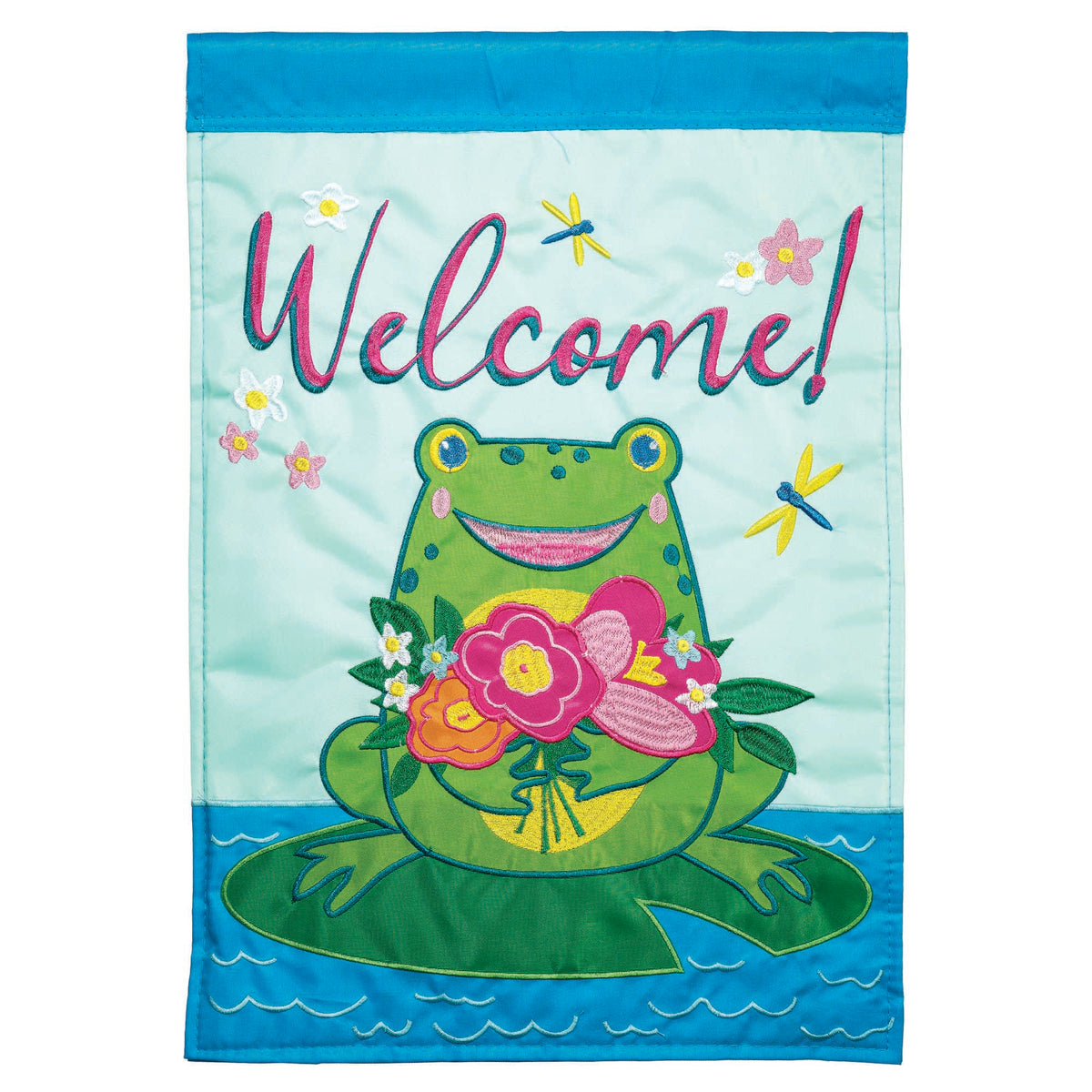 Frog Welcome Garden Flag