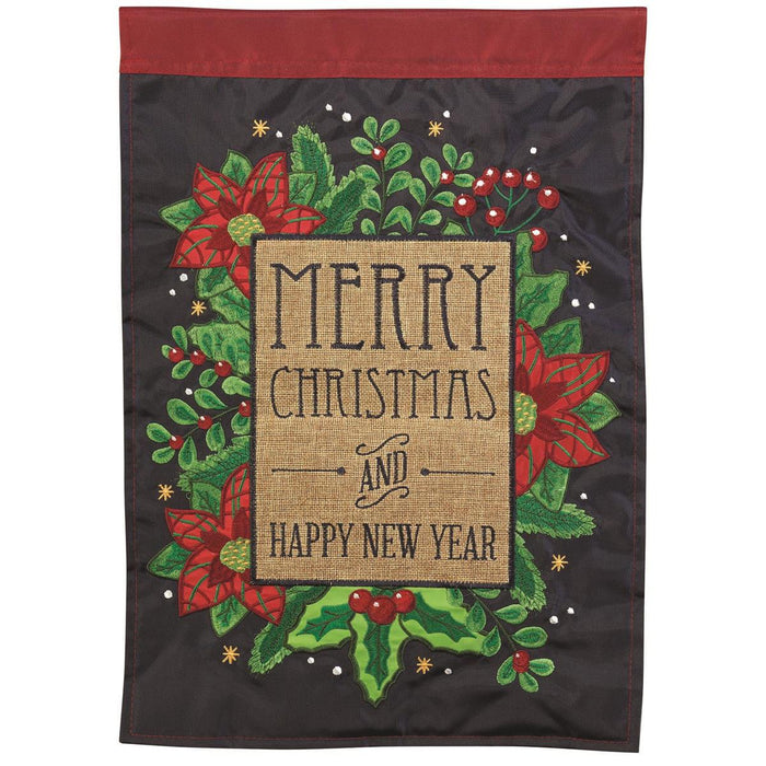 Christmas Poinsettia Garden Flag