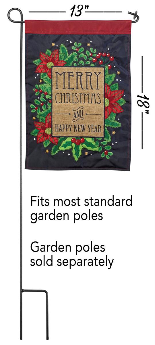 Christmas Poinsettia Garden Flag