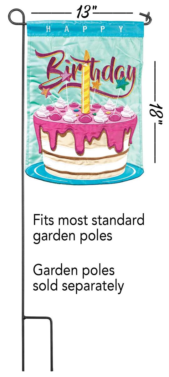 Birthday Cake Garden Flag