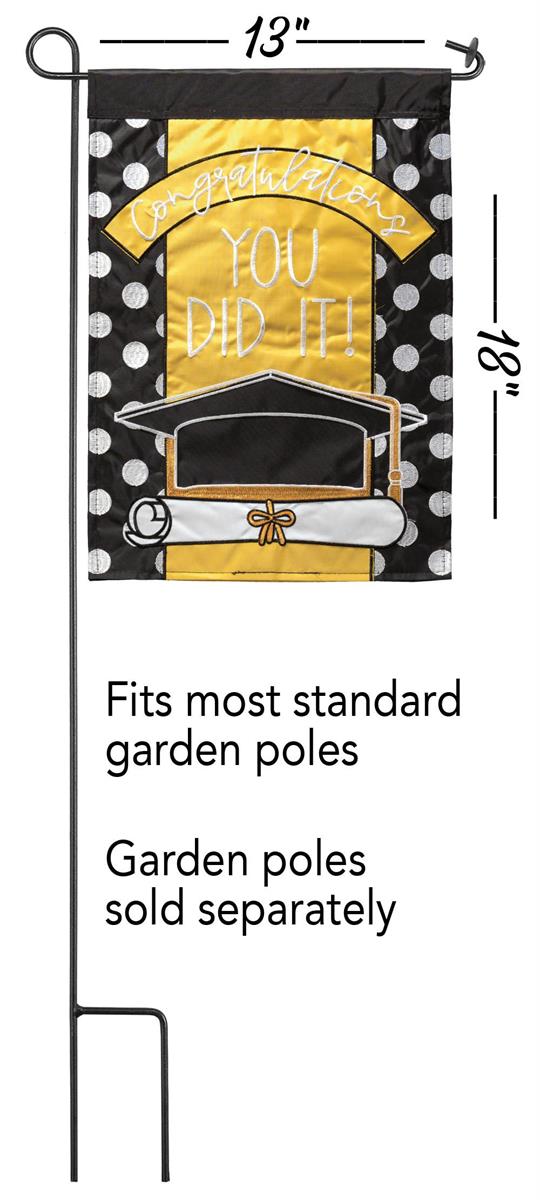 Graduation Cap Garden Flag