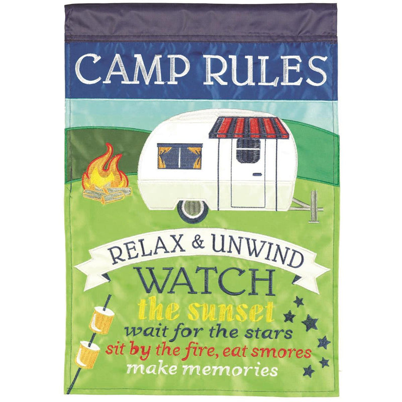 Camp Rules Garden Flag
