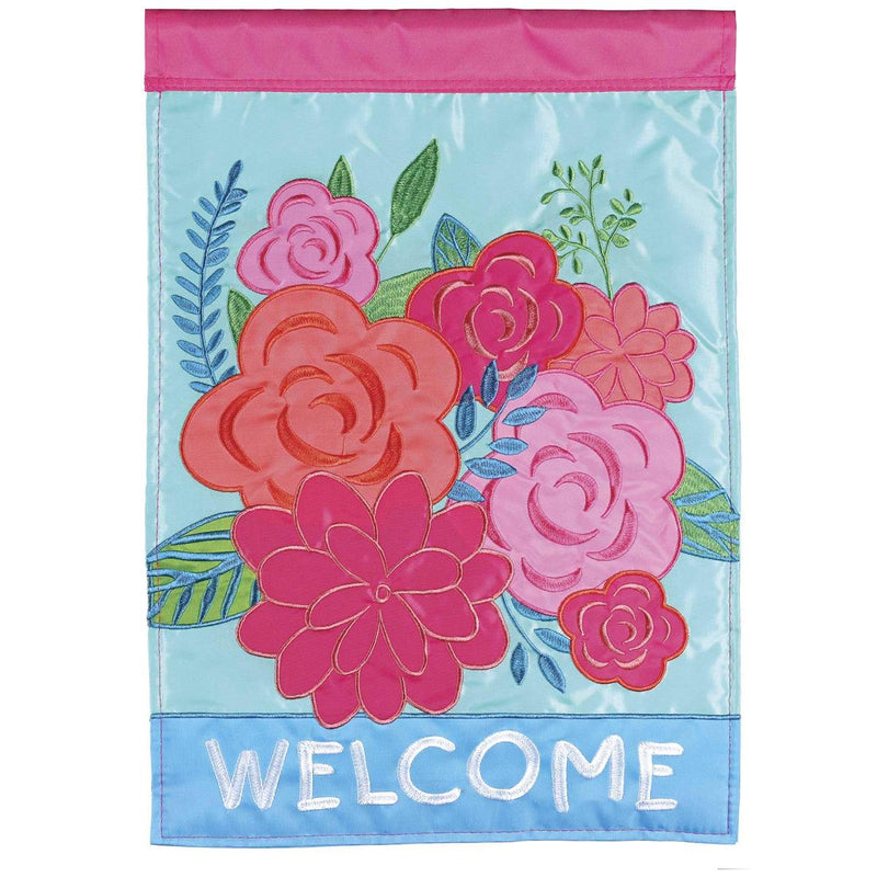 Welcome Flowers Garden Flag