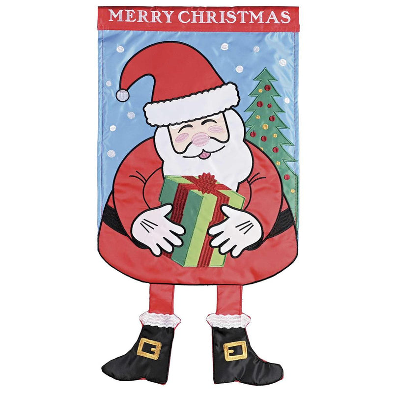 Crazy Leg Santa Garden Flag
