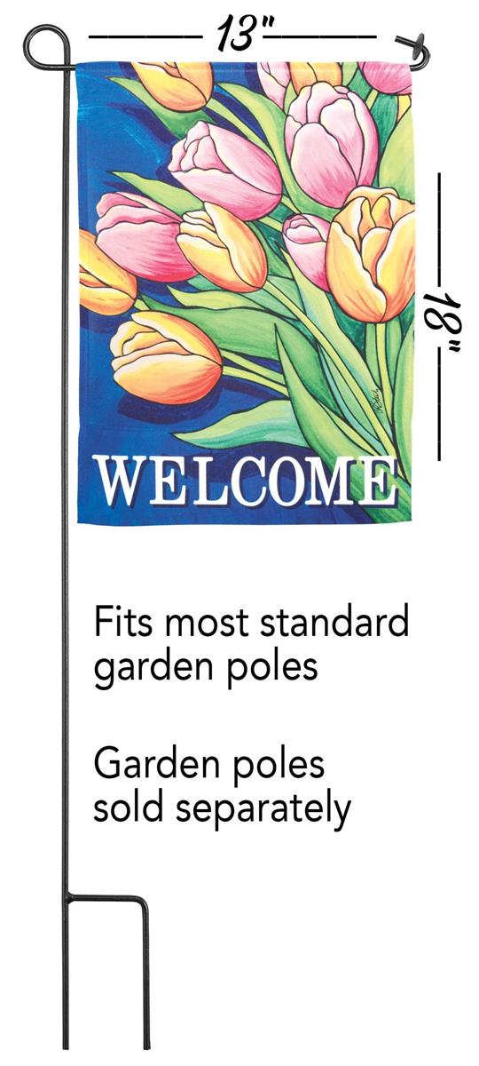 Tulips Welcome Garden Flag