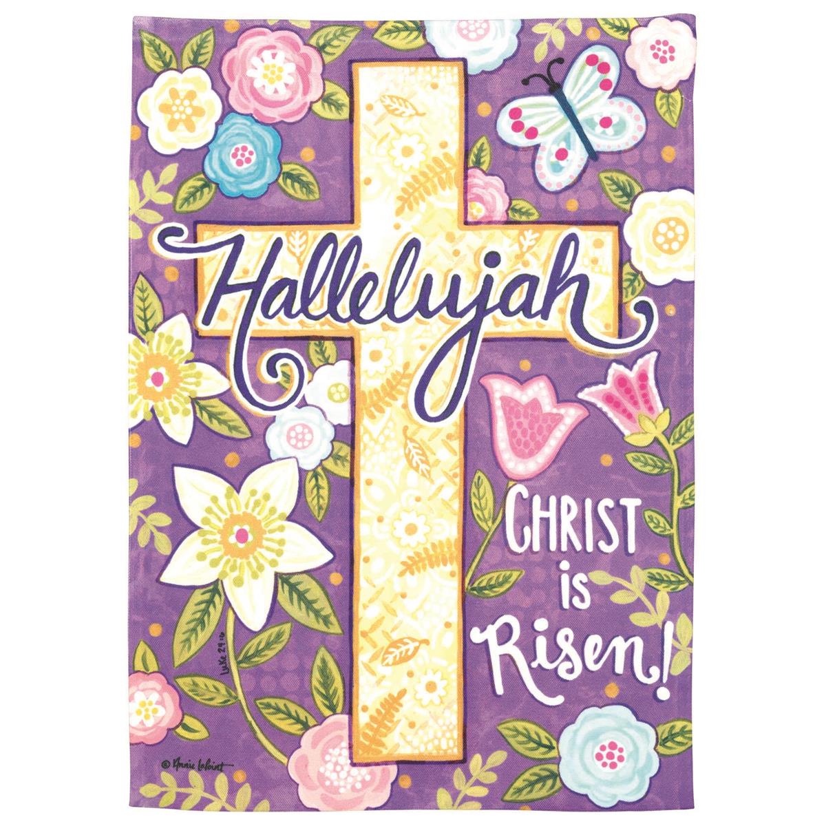 Hallelujah Cross Garden Flag