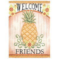 Pineapple Welcome Friends Garden Flag