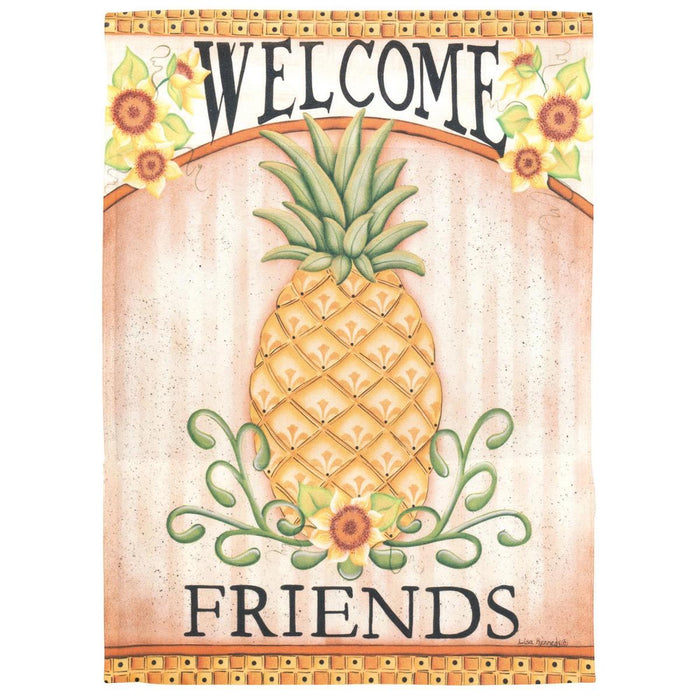 Pineapple Welcome Friends Garden Flag