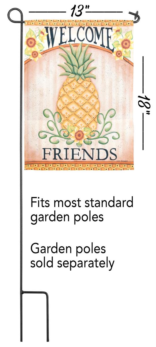 Pineapple Welcome Friends Garden Flag