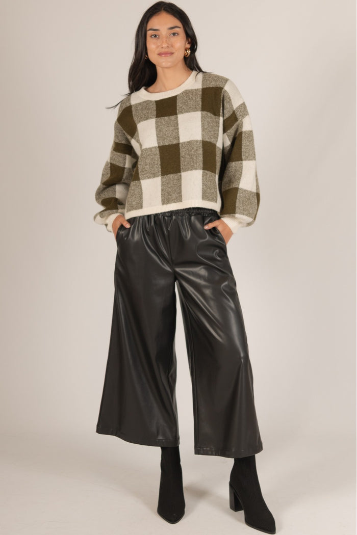 Leather Wide Leg Pants