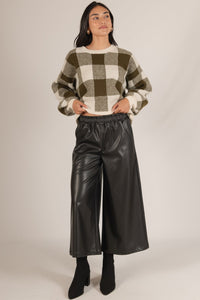 Leather Wide Leg Pants